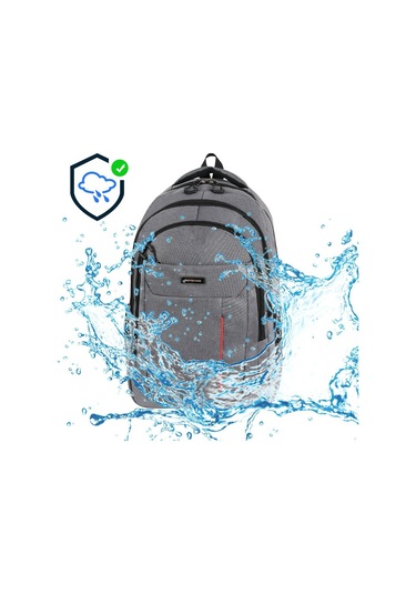 Unisex Okul Sırt Çantası Lise-ortaokul Sırt Çantası 47 30 Cm Kalın Su İtici Kumaş Gri