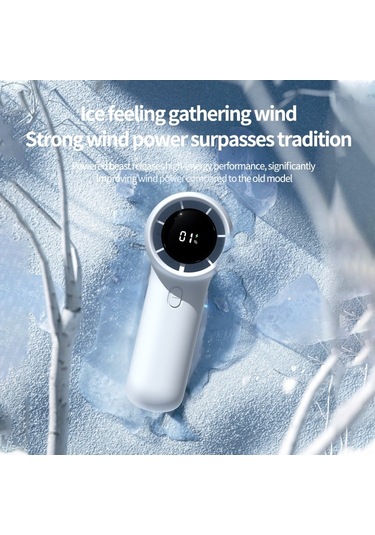 Açık Handheld Türbin Dijital Ekran 100 Hızlı Yüksek Hızlı Mini Fan, Boyut:siyah