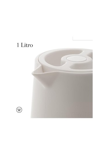 Tenfowee Wolff Çift Katmanlı Vakumlu Termos - Sıcak Ve Soğuk İçecekler İçin Tahta Saplı Sızdırmaz Kahve Termosu, Beyaz, 1l Beyaz