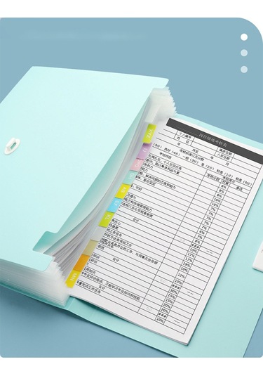 Yifomall A4 13 Katlı Suya Dayanıklı Belge Dosyası, 12 Adet Etiketli Döküman-ödev Saklama Çantası Açık Pembe