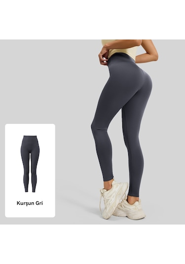 Kadınlar İçin Şeftali Kalça Kaldırıcı Spor Yoga Pantolonu Koyu Gri