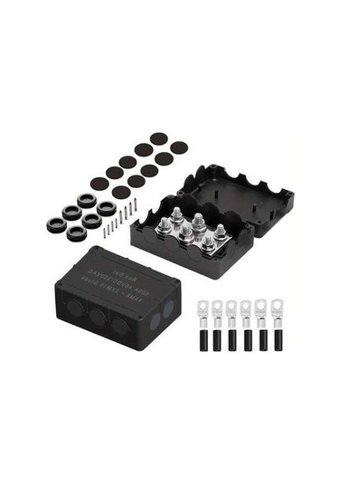 Pazly 500a Yüksek Güçlü Siyah Deniz Araç Bus Barı, 4x M8 2x M10 Bağlantılı Güç Dağıtım Bloku