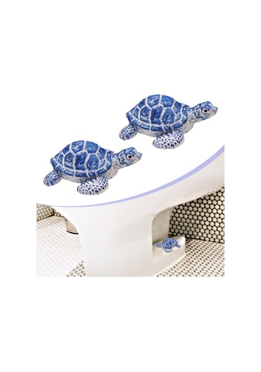 Suntek 2 Adet Kaplumbağa Tuvalet Cıvatası Kapağı Ev Sahili Mavi