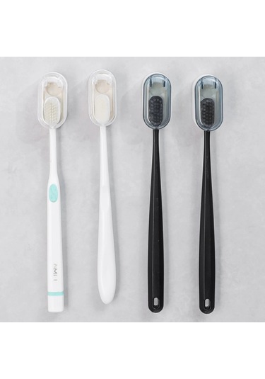 1-5 Adet Diş Fırçası Tutucular Kapaklı Yumruksuz Duvara Monte Diş Fırçası Gray 1pc Gri