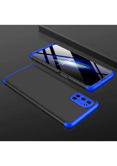 Oppo A52 Kilif Zore Ays Kapak-Siyah-Mavi 525860912