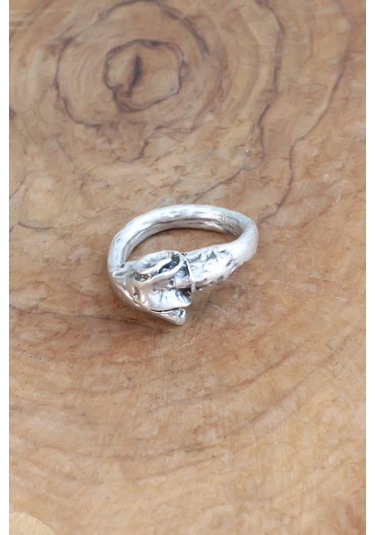 Keçi Figürlü Gümüş Renk Ayarlanabilir Erkek Yüzük Gümüş