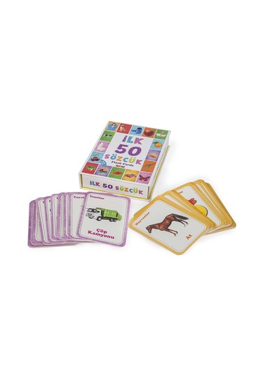 Dıy Toy İlk 50 Sözcük Bebek Eğitici Oyuncak Flash Cards 2 Adet