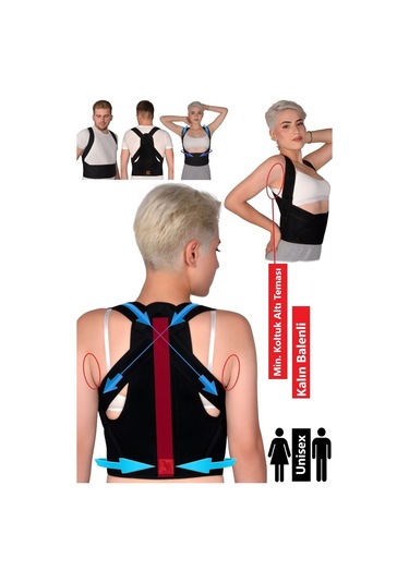Dik Duruş Korsesi Balenli Unisex Kamburluk Önleyici Sırt Omuz Bel Destekli Korse