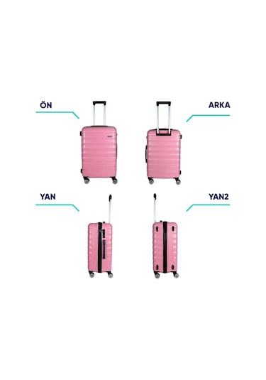 Vegmann Delphin Pembe Büyük Boy Valiz Pembe