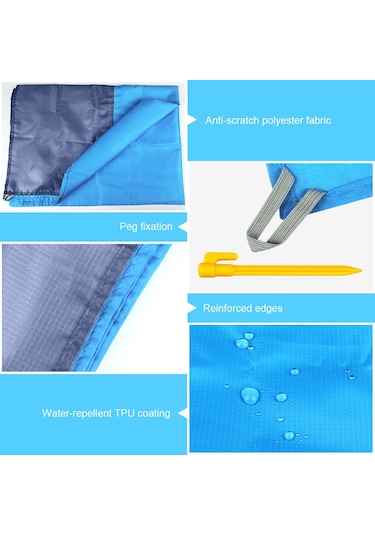 Fosenze Dış Mekan Çadır Battaniyesi: Su Ve Yırtılmaya Dayanıklı, 200x210cm Yeşil-gri, Kamp/piknik/plaj İçin Multifonksiyonel Koyu Yeşil - Gri