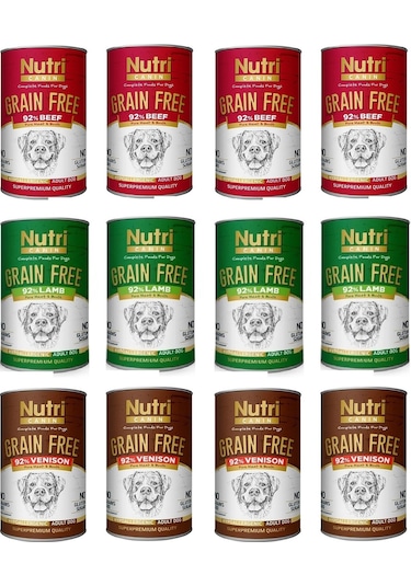 Nutri Canin Tahılsız 3 Çeşit Karma Köpek Konserve 400 Gr. X 12 Adet