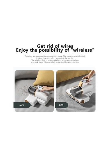 Novahub Güçlü Emişli Taşınabilir El Süpürgesi - Yatak, Koltuk Ve Halılar İçin Uv Özellikli 8kpa Beyaz Beyaz