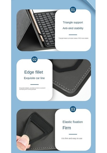 Yunboo Çok Fonksiyonlu 9-11 İnç Tablet Klavye Kılıfı - Bluetooth, Dokunmatik, 7 Renkli Aydınlatmalı Diğer Diğer