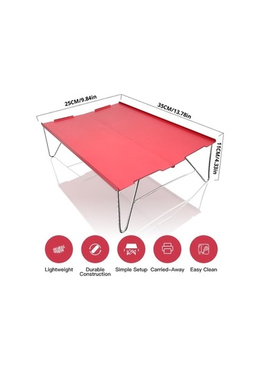 Novahub Açık Mekan Küçük Sehpa Mini Alüminyum Masa Ultralight Katlanır Piknik Masa Kampı Kendi Kendine Sürüş Balıkçı Barbekü Siyah Brown Kırmızı Kırmızı