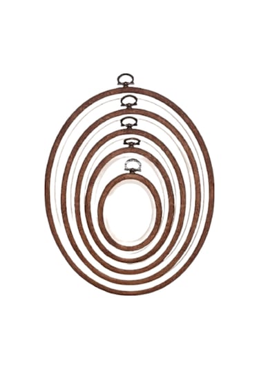 Nurge Ahşap Görünümlü Pano Kasnak Oval (Numara Seçenekli)