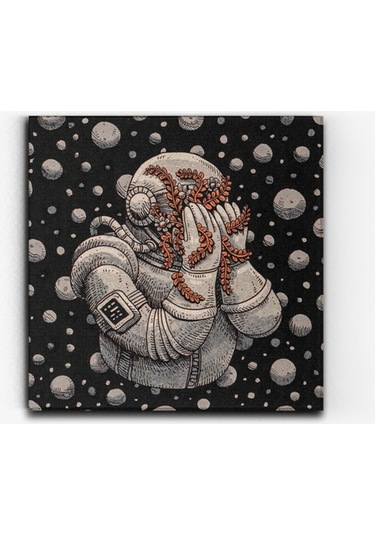 Astronot Sürreal Ahşap Tablo 8mm