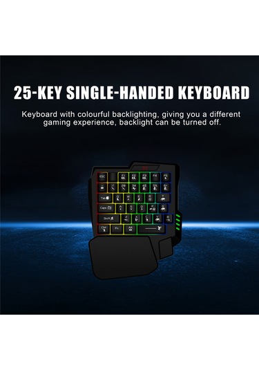 Ximistore9 M1 Pro Taşınabilir Bluetooth 5.0 Oyun Klavyesi Ve Adaptör, Android/ios Uyumlu, Tek Elle Kullanım, Telefon Tutucu İçerir Siyah