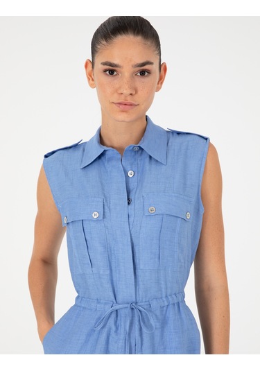 Pierre Cardin Kadın Mavi Tulum Dokuma 50284603-vr249 Mavi