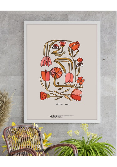 Anason İşleri Güller Ve Gözler Viskili Poster 50x70cm
