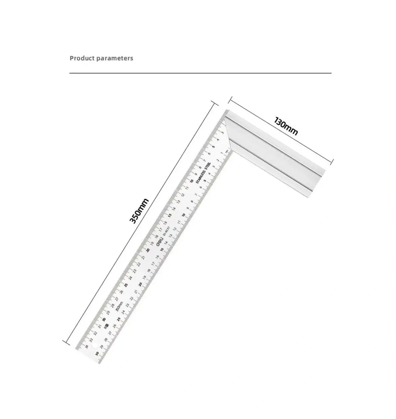 Delitools 350mm Ahşap Ve Marangozluk İçin Gravürlü Yapı Goni Gönye 139873478