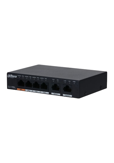 Dahua Pfs3006-4gt-60-v2, 4 Port, Gigabit, Poe 60w, 2 Port Uplink, Yönetilemez, Masaüstü Switch