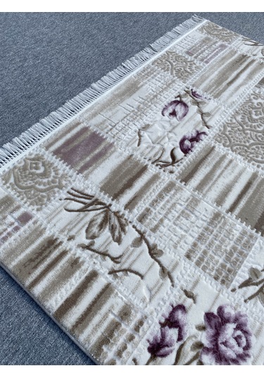 Burak Halı 150x235 Mor Vizon 4 M2 Akrilik Kesme Saçaklı Halı