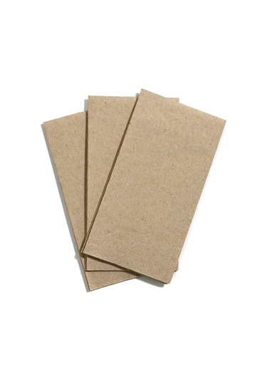 Çift Kat Kraft Garson Katlama Peçete 1/8 33x33 Cm Açık Hali 100 Adet