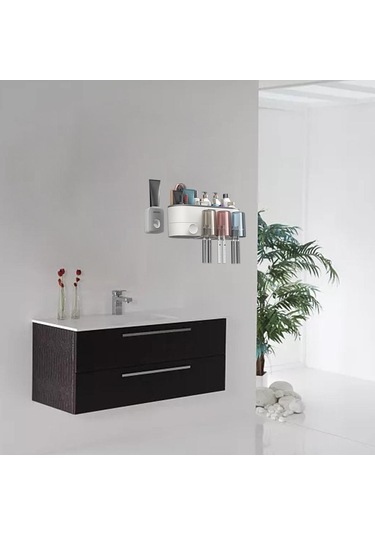 Suntek Diş Fırçası Rafı Duvara Monte Macunu 3-fincan-gri 3 Fincan Gri Diğer