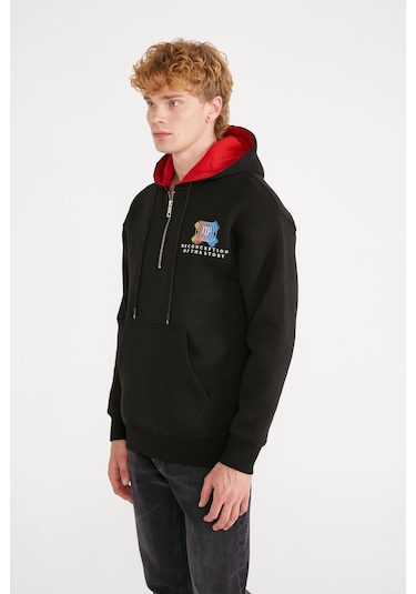 Jepublic Jp Pop Up Detaıled Fleece Sweatshırt Siyah