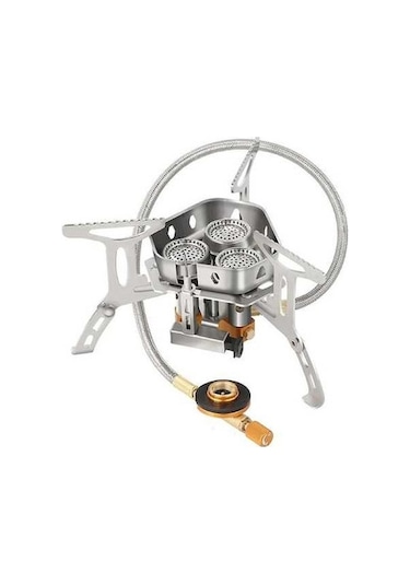 Pazly Yürüyüş Üniforma Taşınabilir 3 Sobası, Rüzgar Geçirmez Kamp Isıtma Gaz Fırın Çekirdekli Zf Gümüş Gümüş