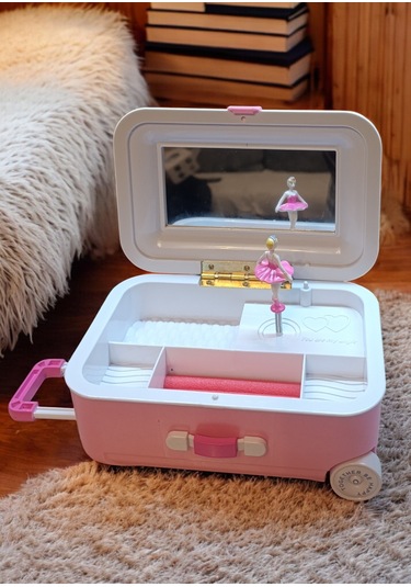 Balerinli Işıklı Kurmalı Müzikli Bavultakı Saklama Kutusu