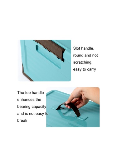 Sones Katlanabilir Kitap Kutusu Plastik Saklama Kutusu, Renk: L Nane Mavisi