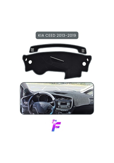 Kıa Ceed 2013-2019 Torpido Örtüsü Güneşten, Isıdan, Çatlamadan Korur Oto Aksesuar Tc86 Gri