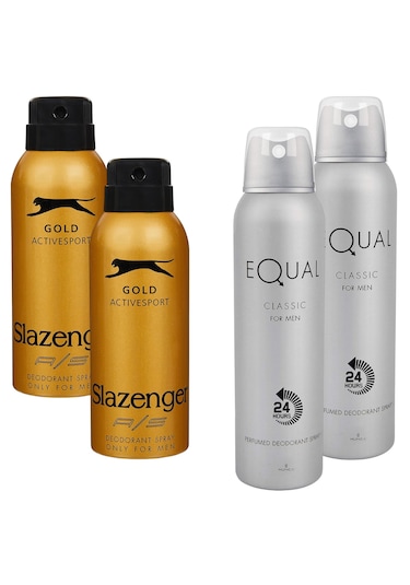 Slazenger Active Sport Erkek Gold Deodorant 150 Ml 2 Adet + Equalclassic Erkek Deodorant 150ml 2 Adet