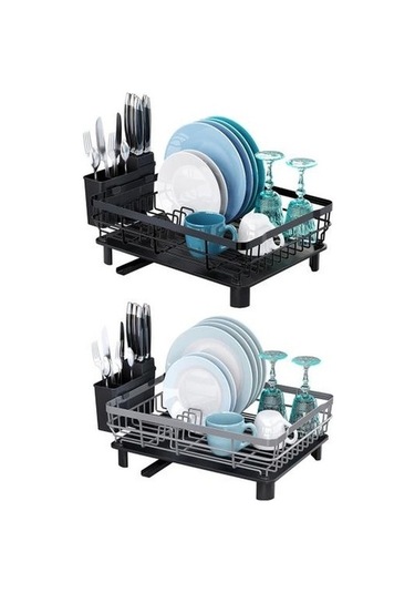 Pazly Yüksek Kapasiteli Siyah Paslanmaz Çelik Mutfak Bölme Depolama Organizatör Restoran Aracı Siyah