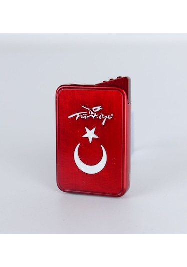 Mercitech Türkiye Logolu Ay Yıldızlı Metal Gövde Lüks Çakmak