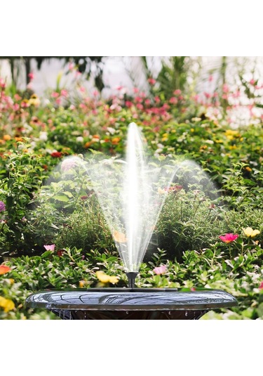 Suofeng 4w Güneş Panelli Usb Çıkışlı Otomatik Bahçe Çeşmesi, 120l/saat Akış, 50cm Yükseklik, 9 Püskürtme Başlığı İle Siyah