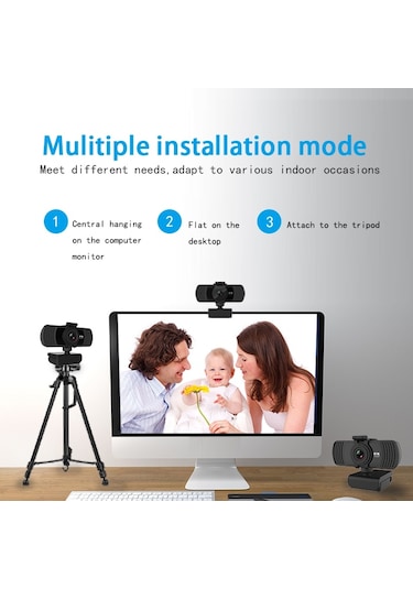 Sones Richwell Pc-06 Mini 360 Derece Dönebilen 4,0 Mp Hd Otomatik Odaklı Gürültü Azaltıcı Mikrofonlu Pc Web Kamerası