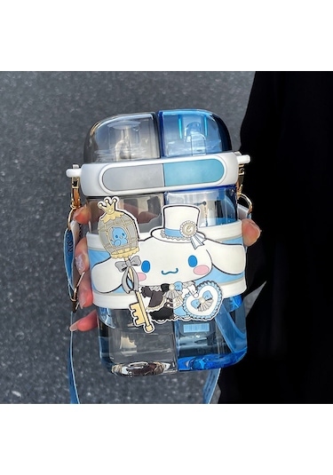 Yystore Beyaz Mavi 640ml Bölmeli İkili Suluk