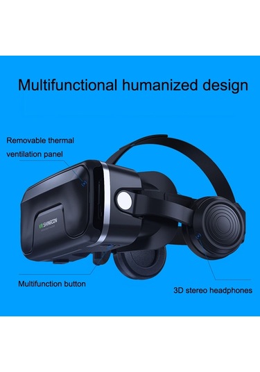 Kulaklık Versiyonu 3d Sanal Gerçeklik Vr Gözlükleri Siyah