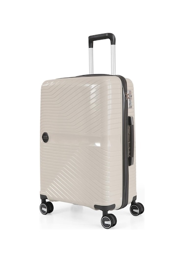 Ççs 5239 Polipropilen Orta Boy Valiz Beyaz-antrasit Beyaz - Antrasit