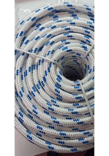 Molhalat 8 MM Iskota Halat 100 Metre-Parlak İpek Örgülü Polyester Halat-Tekne Halatı