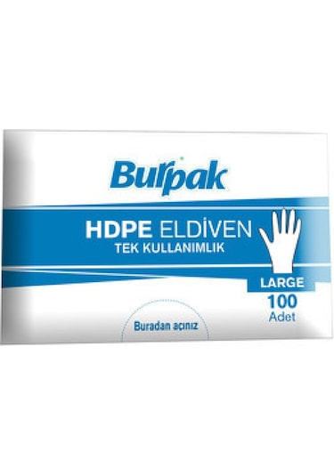 Burpak / Dolphin / Şeffaf Eldiven Hdpe 1 Paket 1 X 100 Adet