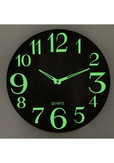 Mufunye 30cm Aydınlatmalı Ahşap Duvar Saati, Sessiz Hareket, Odun Desenli, Ev Dekoru, Gündelik Kullanım, Dayanıklı Malzeme Ahşap