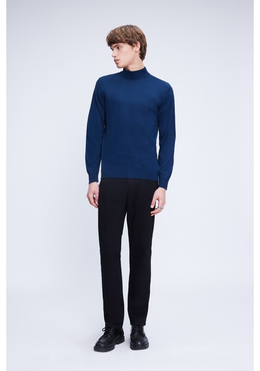 İndigo Regular Fit Düz Yarım Balıkçı Yaka Yünlü Triko Kazak 34221024a003 85 34221024a003 85 1218120 İndigo