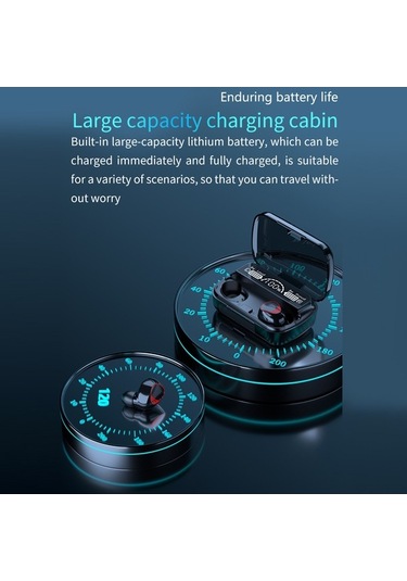 Novahub Bluetooth 5.1 M10a Akıllı Dokunmatik Kulaklık, Led Ekran, Siyah, 10m Menzil, 4-5h Çalışma Süresi