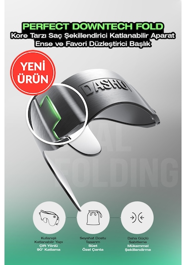 Kore Tarzı Katlanabilir Saç Şekillendirici, Düzleştirici Başlık Dashu Daily Perfect Downtech Fold