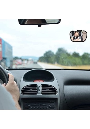 Novahub 360 Derece Araba Bebek Aynası, Bebek Arka Koltuk Aynası, Şeffaf Dışbükey Cam, Kolay Montaj, Güvenli Kullanım