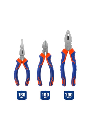 Workpro Wp201007 200mm/160mm Profesyonel 3 Lü Pense Seti