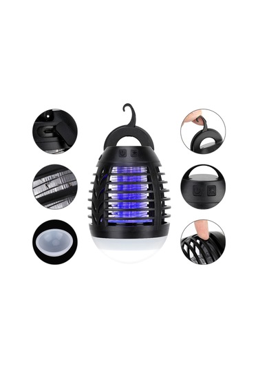 Yaozixa Led Mor Işıklı İki Fonksiyonlu Entegre Kovucu, Dış Mekan Mobilyaları İçin Kirsiz, Etkili Ensek Kontrolü Diğer